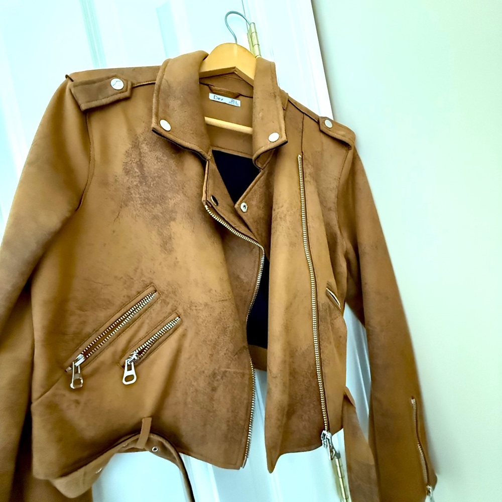 Leather Bomber Jacket. Never Worn - image 1